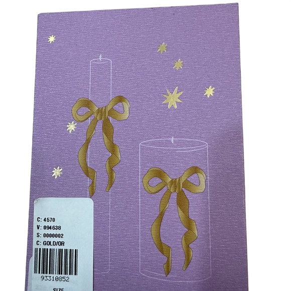 Anthropologie Gold Bow Candle Charms Set of 2 Metal Ribbon Wax Pins New in Box - Picture 3 of 5